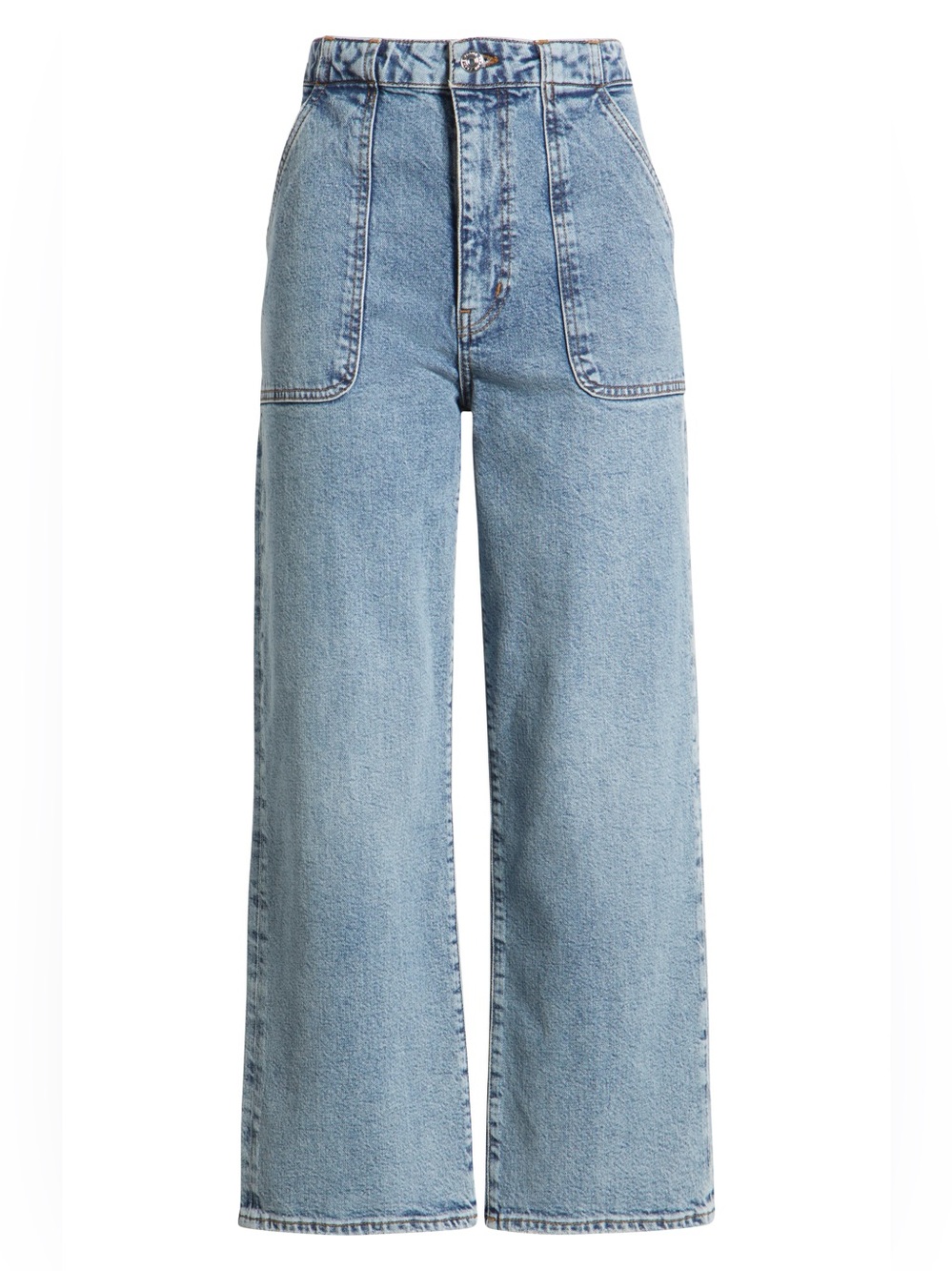 Frame Denim Straight-Leg Jeans in Light Blue Wash
